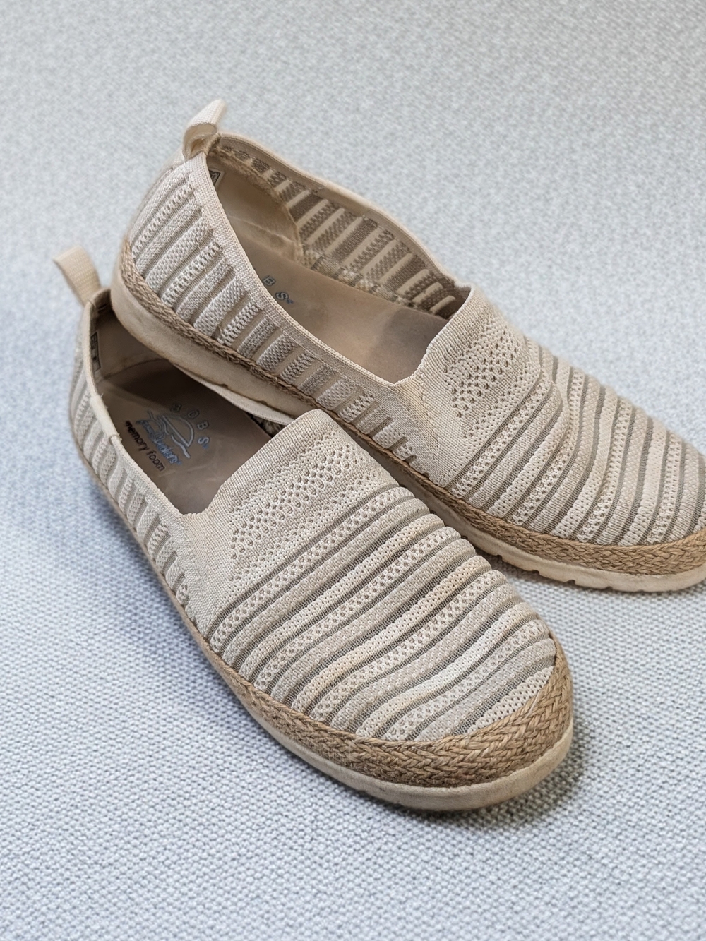BOBS from Skechers Knit Espadrille Slip-On - Cream/Tan